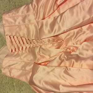 Beautiful Satin Pink Wedding Dress with Train